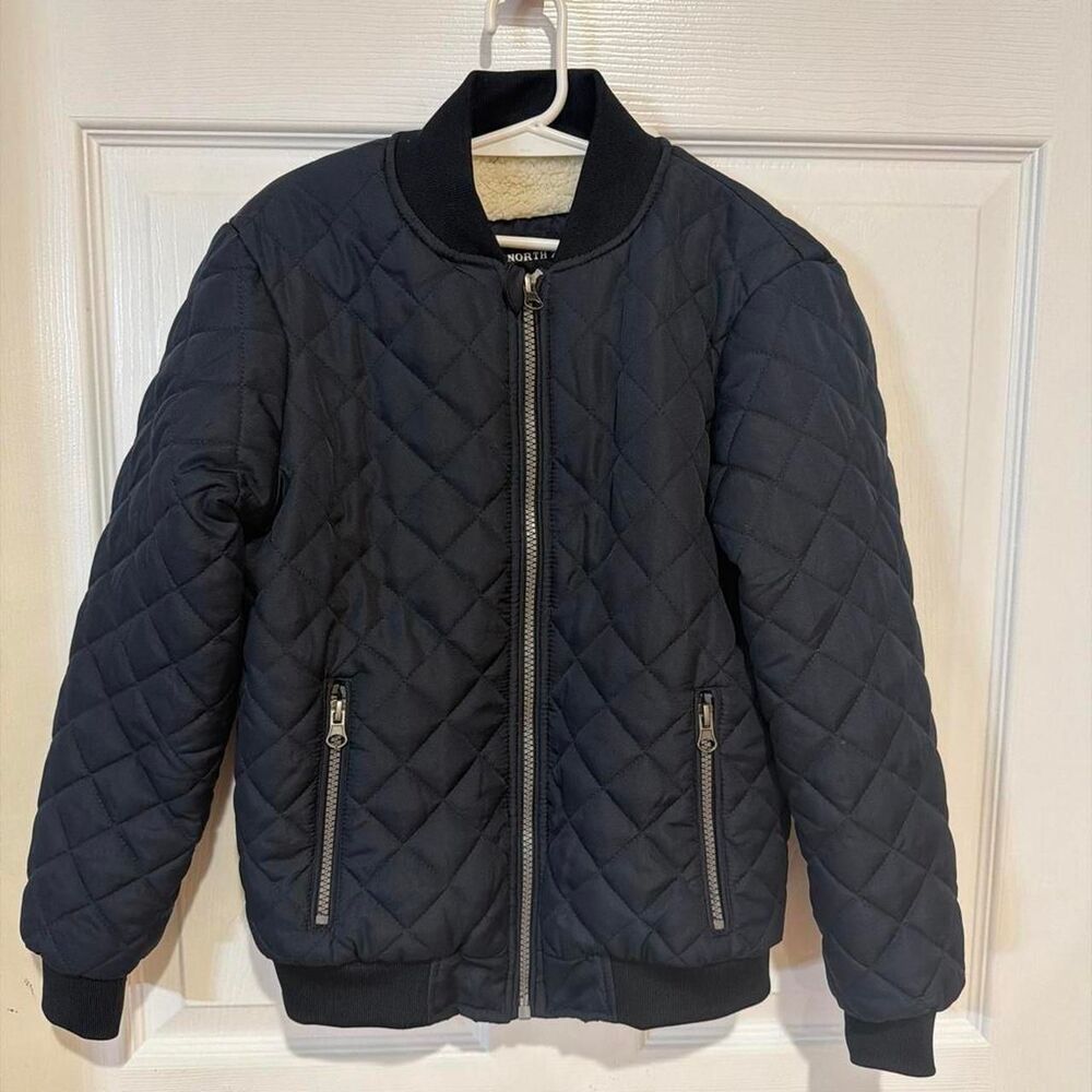 North Zone Boys Quilted Black Jacket Size 8